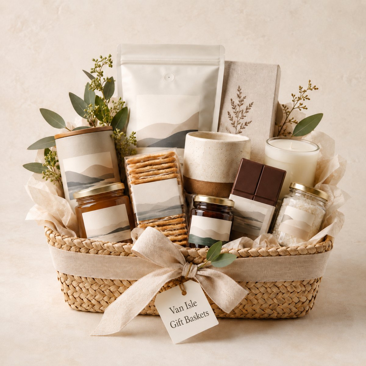 The Coastal Standard gift basket, a refined choice for clients, colleagues and milestones.